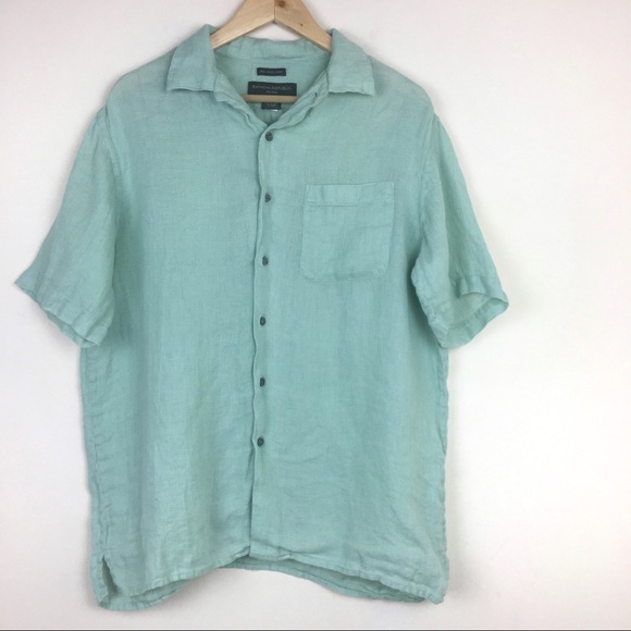 Banana Republic Other - 🍑Banana Republic Green Linen Button Down Shirt